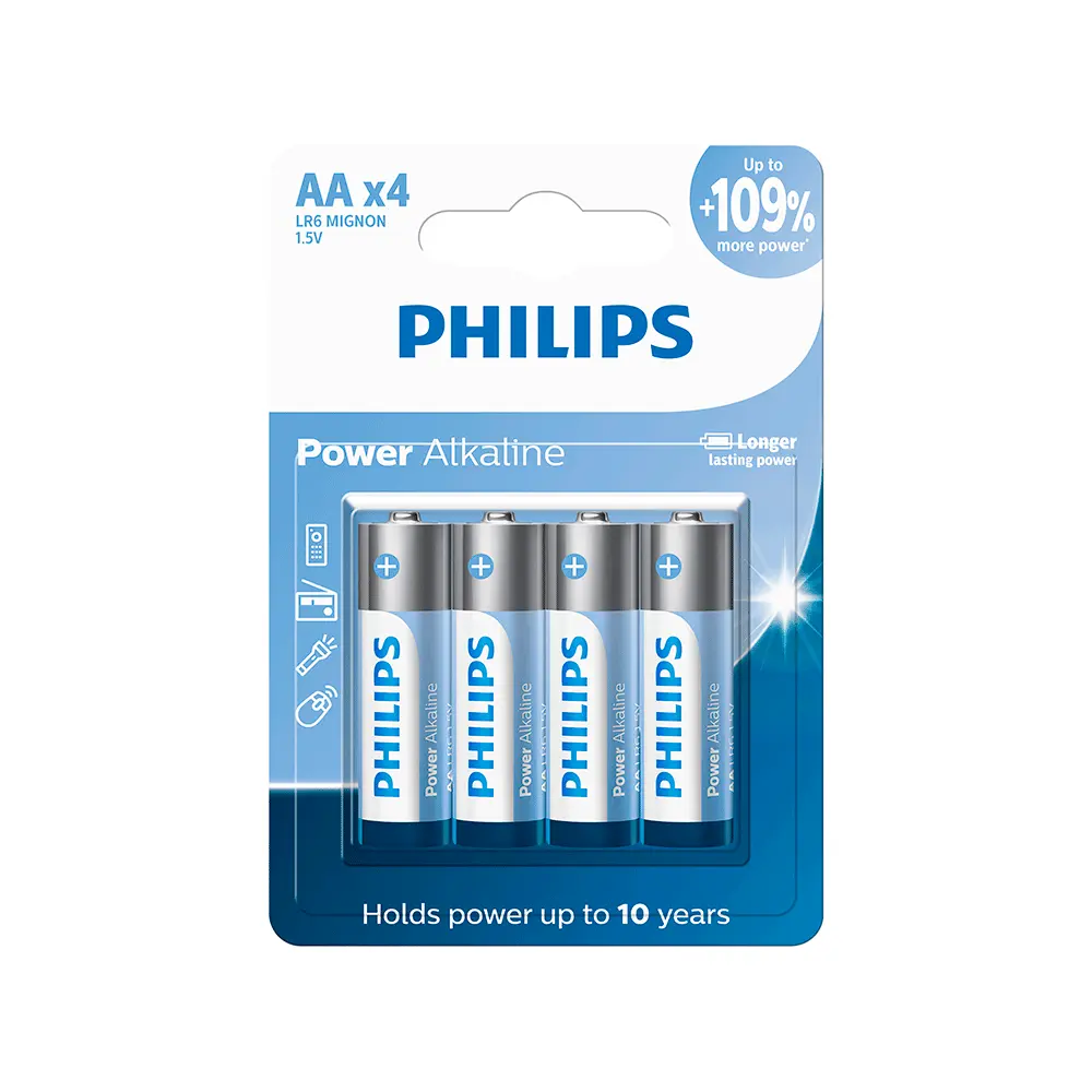 Pilhas Alcalinas Phillips LR06 AA (C/4)